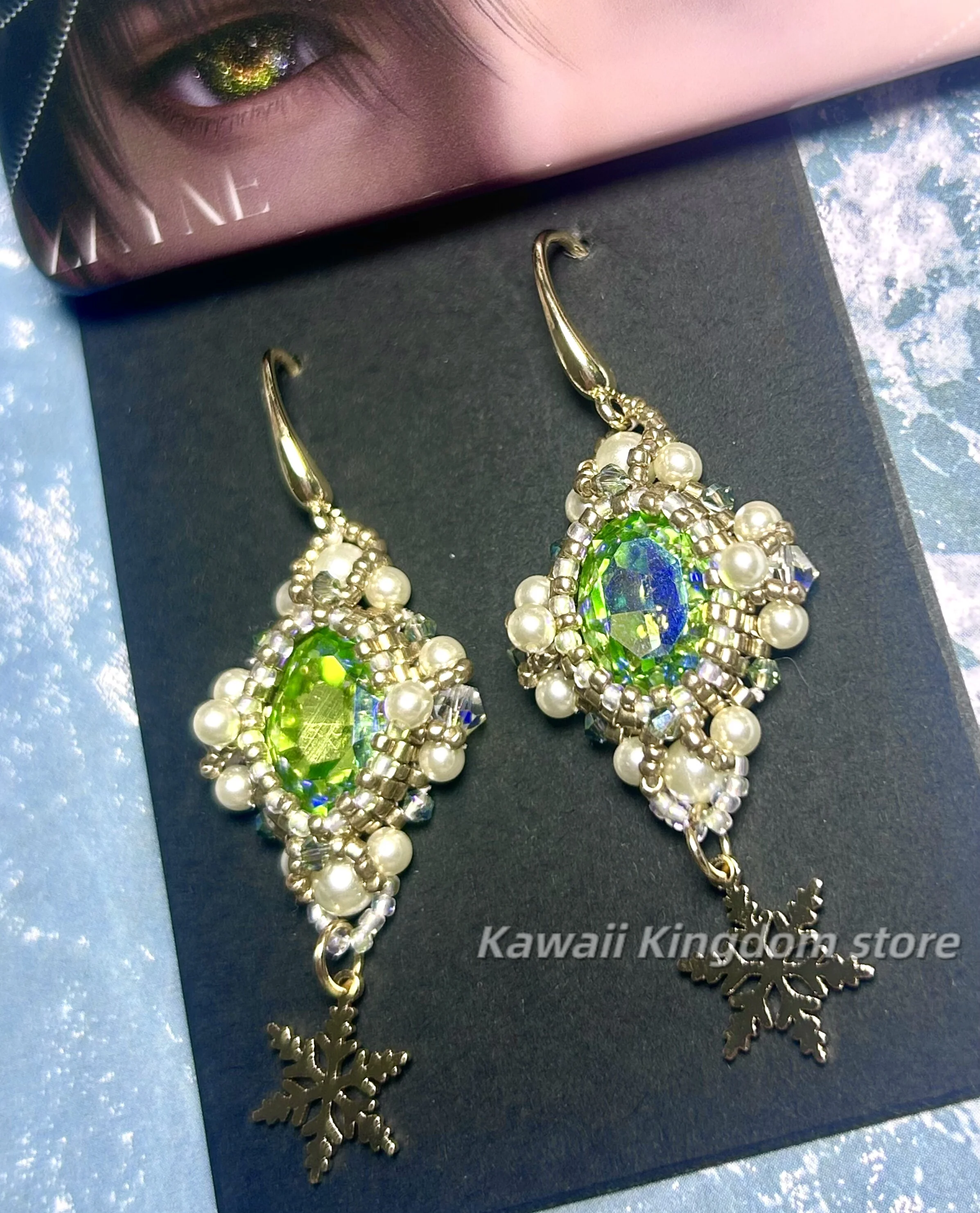 

Love and Deepspace Zayne Anime Cosplay Costume 18k Gold Ear Clips Earrings Take Photo Props Accessories