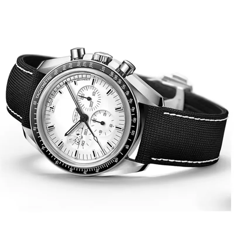 Canvas Nylon Watchbands For Omega Seamaster 300 Speedmaster AT150 Omega Speedmaster Slubby 310.32 Series Nylon Straps 19mm 20mm