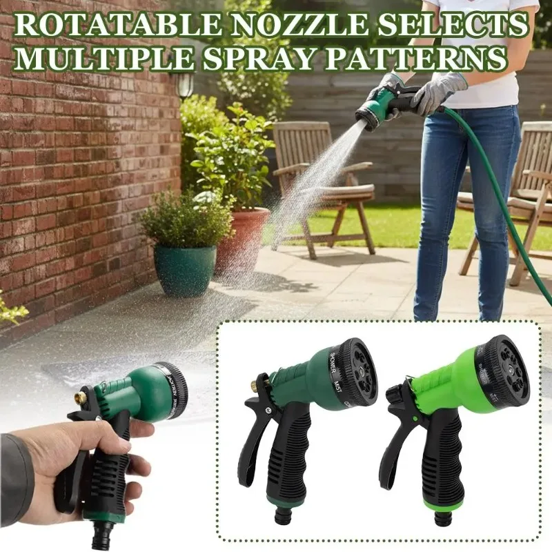 Multi-Functional Garden Hose Nozzle Adjustable Spray Water Sprayer for Watering Plants Car Washing Cleaning