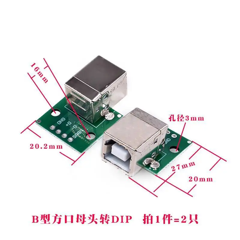 1~2 Stück USB-Adapterplatine Buchsen-Stecker Micro-Direktstecker DIP PCB 2.0/3.0 Quadratisch – Detail 6