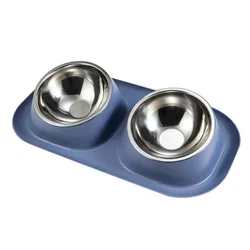 Mess Proof Elevated Pet Bowl Dog Cat Food Water Bowls Double Dog Cat Bowls Pet Dry Food Dispenser Pet Feeder Stainless Steel