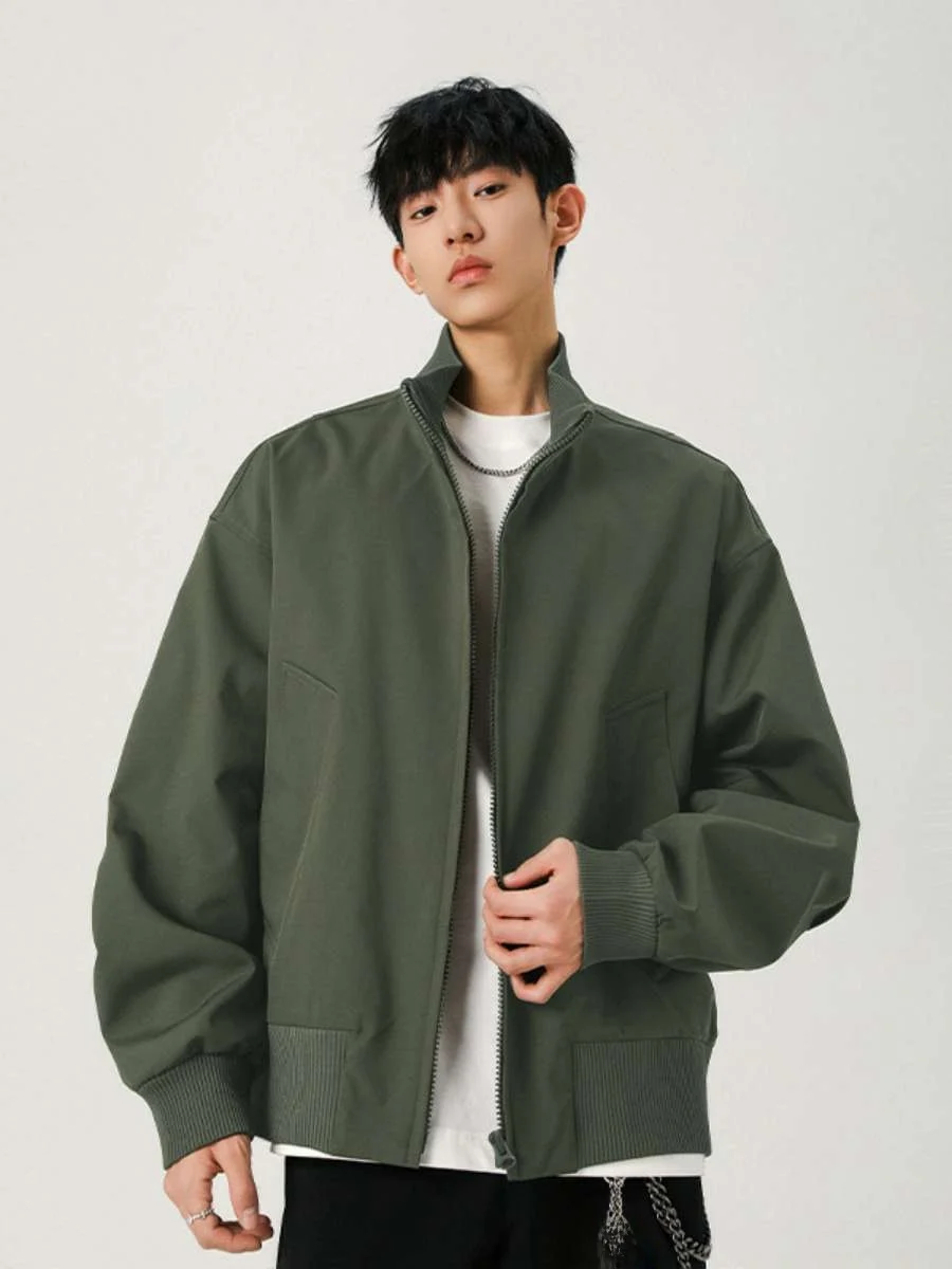 

Модный лоскутный воротник-стойка, повседневная куртка для мужчин, большой размер, японская осенняя верхняя одежда, молодежная свободная посадка, декор