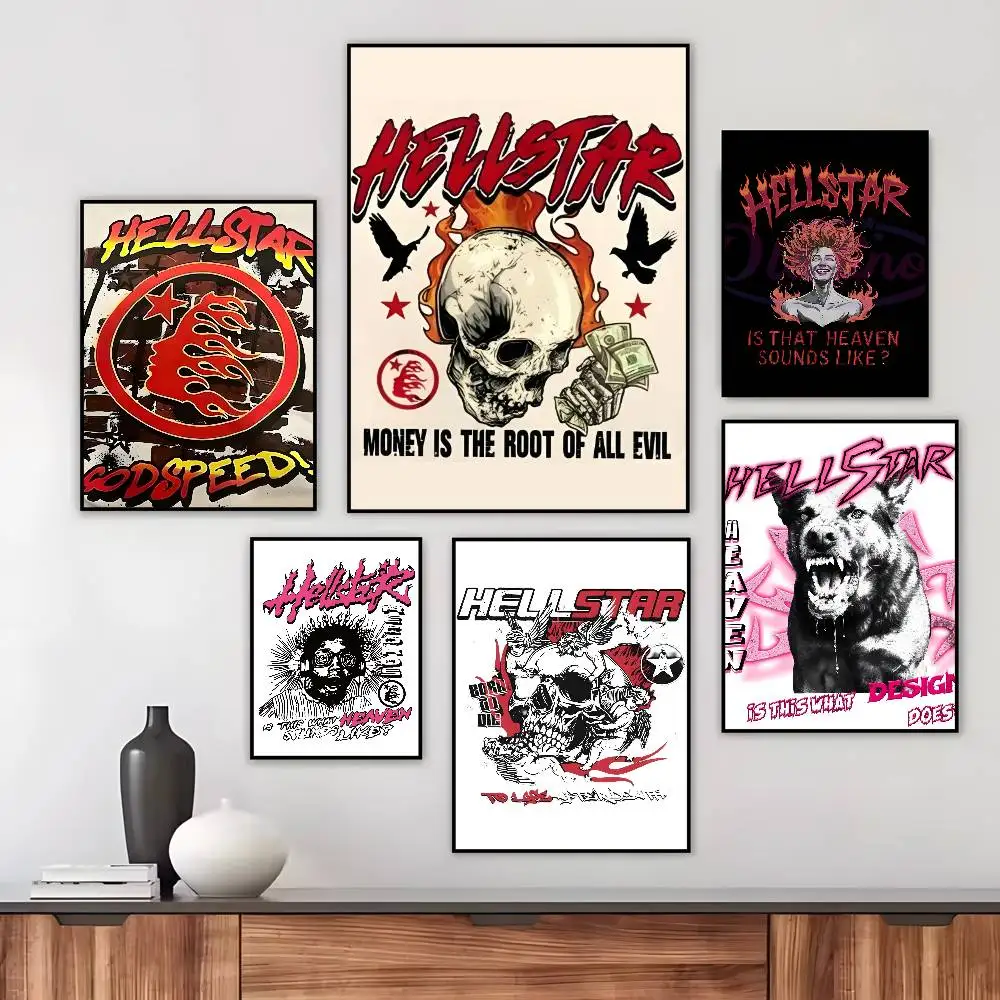H-HellstarS Fashion Logo poster art HD canvas advanced aesthetic Printing Paper Wall Art for Living Room Home Decor view 2