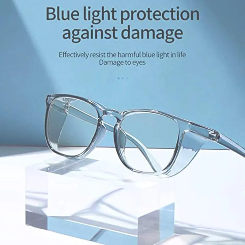 3-teilige Anti-Beschlag-Schutzbrille mit Seitenschutz und breiter Linsenabdeckung – Anti-Blaulicht, leicht und bequem – Detail 2