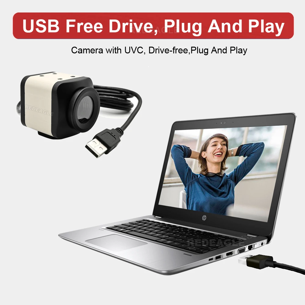 REDEAGLE Industry 4K Autofocus Webcam HD 8MP IMX179 MJPEG UVC OTG Mini Metal Box USB Video Live Computer Camera