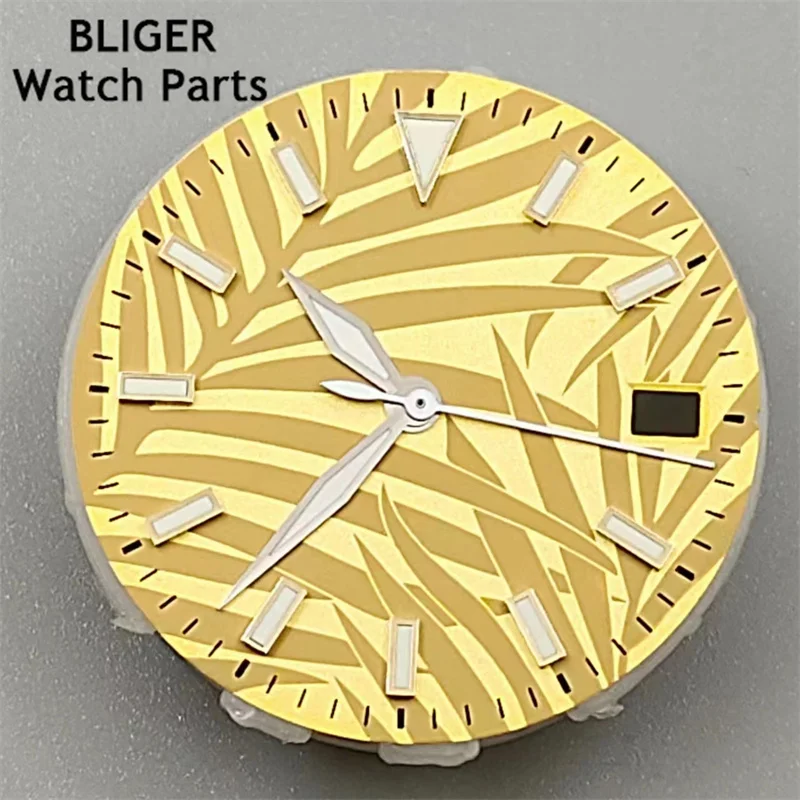 BLIGER 29 мм белый темно-зеленый золотой циферблат светящийся циферблат подходит для механизма NH35