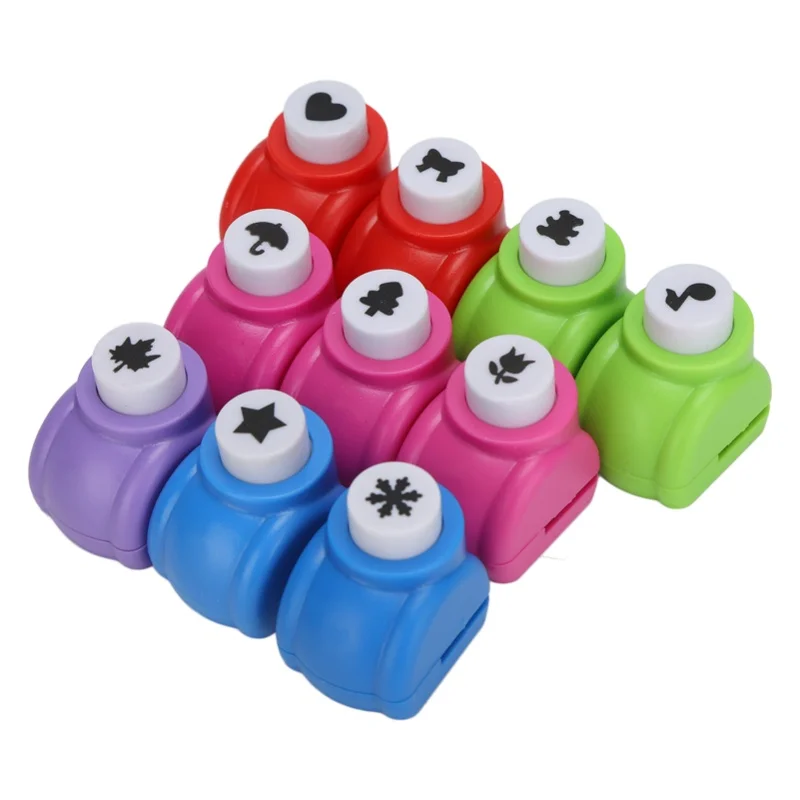 

10pcs Hole Puncher Different Patterns Easy Operation Multifunctional Portable Punch Craft Set