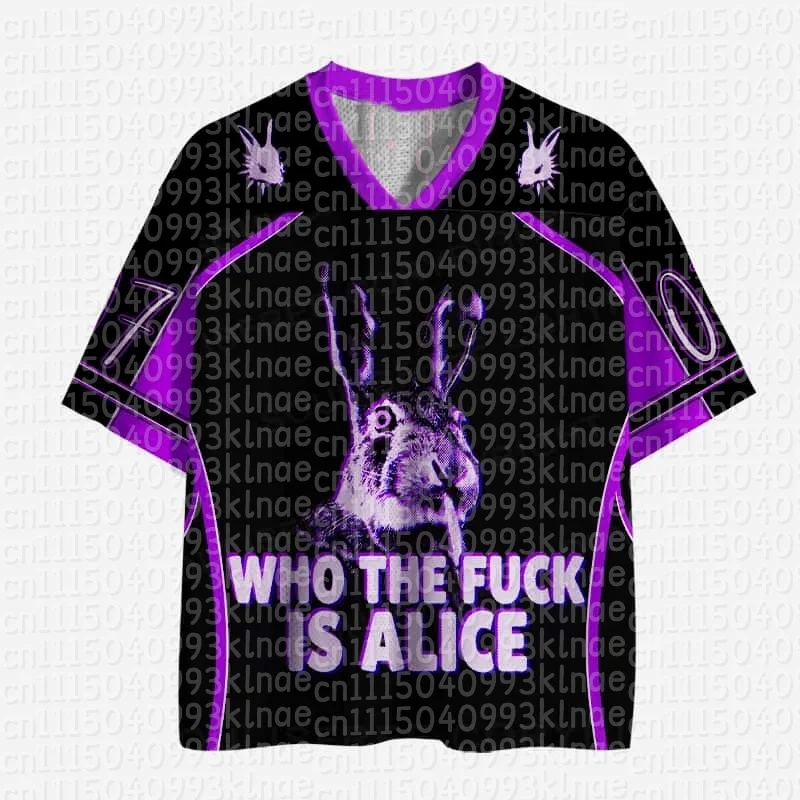 Purple Black Football Jersey Gothic Rabbit Family Matching Outfits Men Women Kids Funny Letter Print Soccer Shirts Training Suit