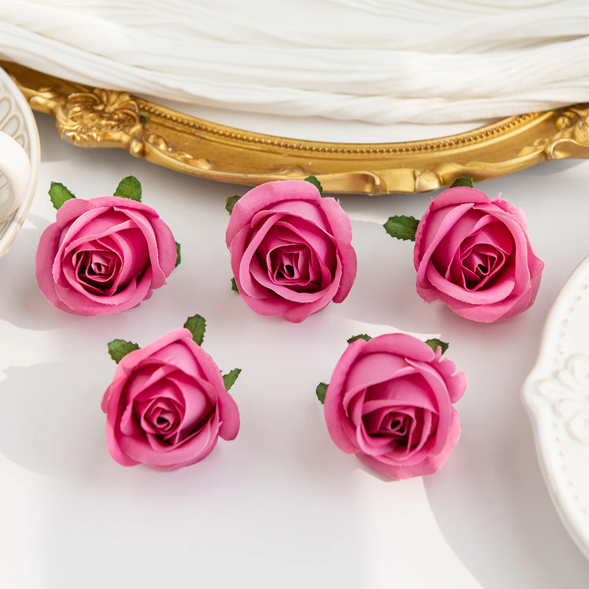 Künstliche Blume Seide Günstige Rose Kopf Hause Hochzeit Dekoration Weihnachten Party DIY Geschenk Box Sammelalbum Handwerk Handgelenk Blume Hotsale – Detail 1