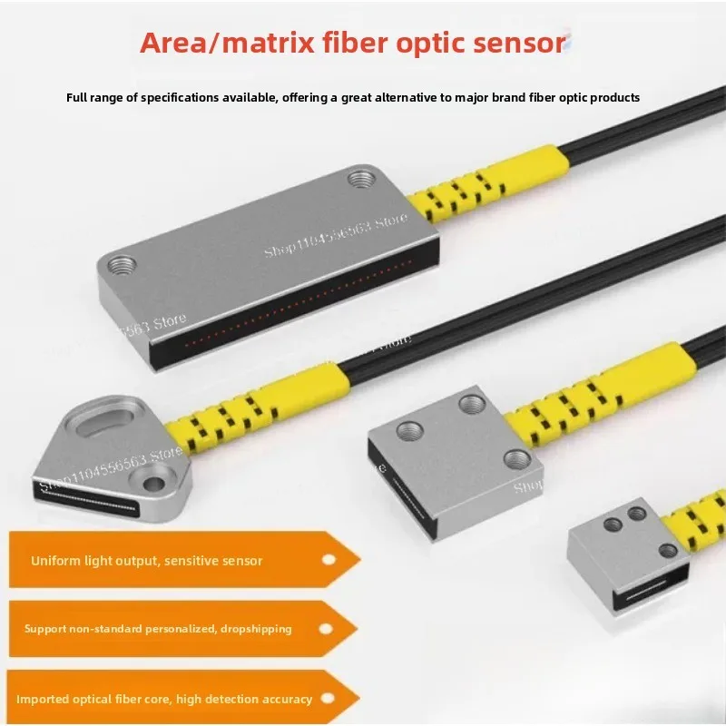 Matrix Fiber Optic Sensor, Diffuse & Through-beam Area Detection Fiber FR/FT-10/20/30/50ML, For Vibratory Bowl Counting