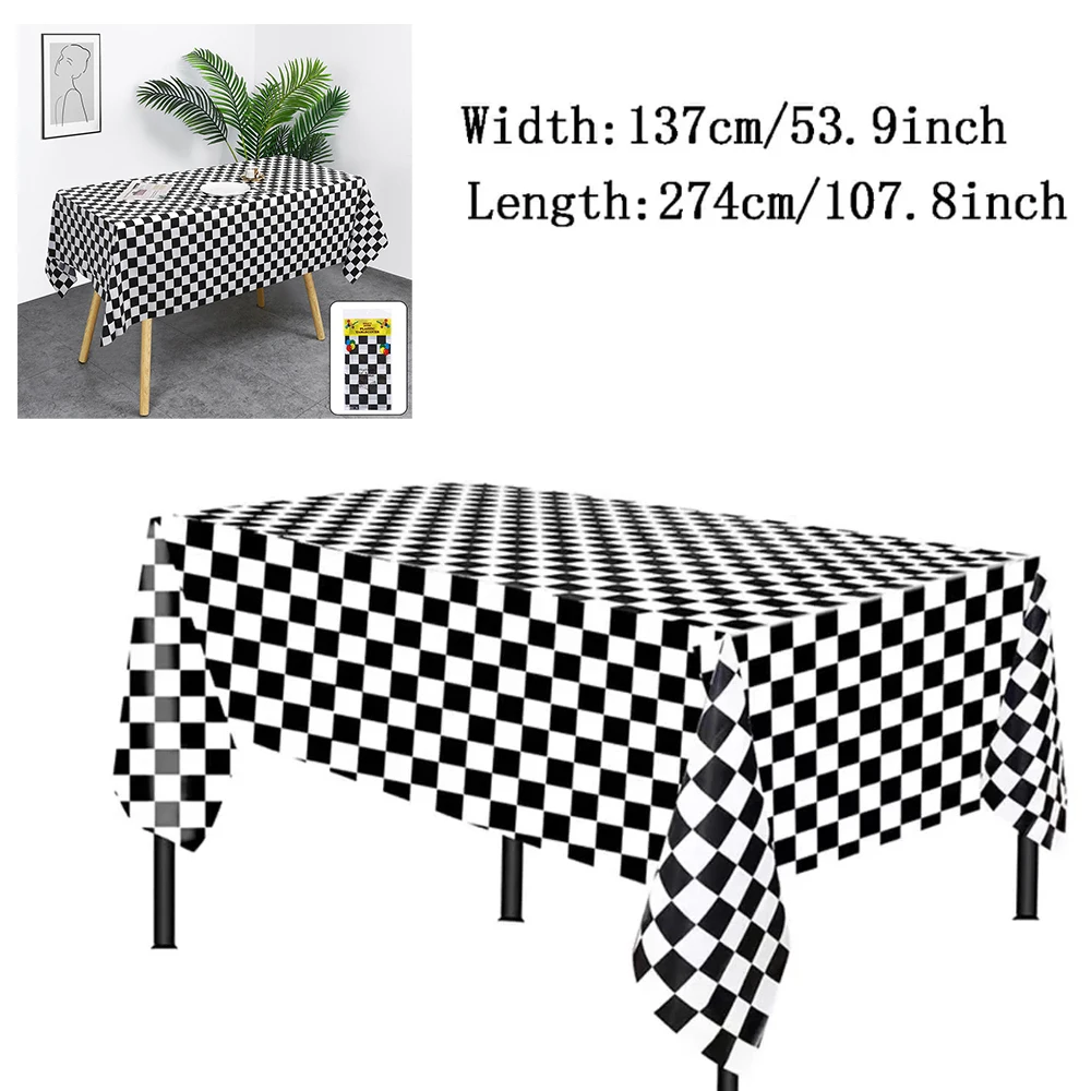 

Tablecloth Wedding Party Table Cover black and white checkered Wedding Banquet Restaurant Festival Party Dining Table Decor