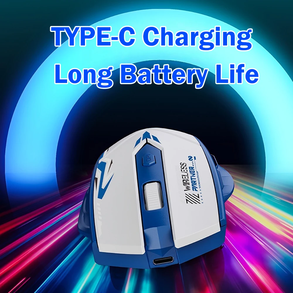 ماوس بلوتوث 5.4 ثنائي الوضع 2.4G ماوس لاسلكي 6 أزرار ماوس ألعاب ماوس قابل لإعادة الشحن 1600 ديسيبل متوحد الخواص للكمبيوتر المحمول ماك بوك Bluetooth 5.4 Mouse Dual-Mode 2.4G Wireless Mouse