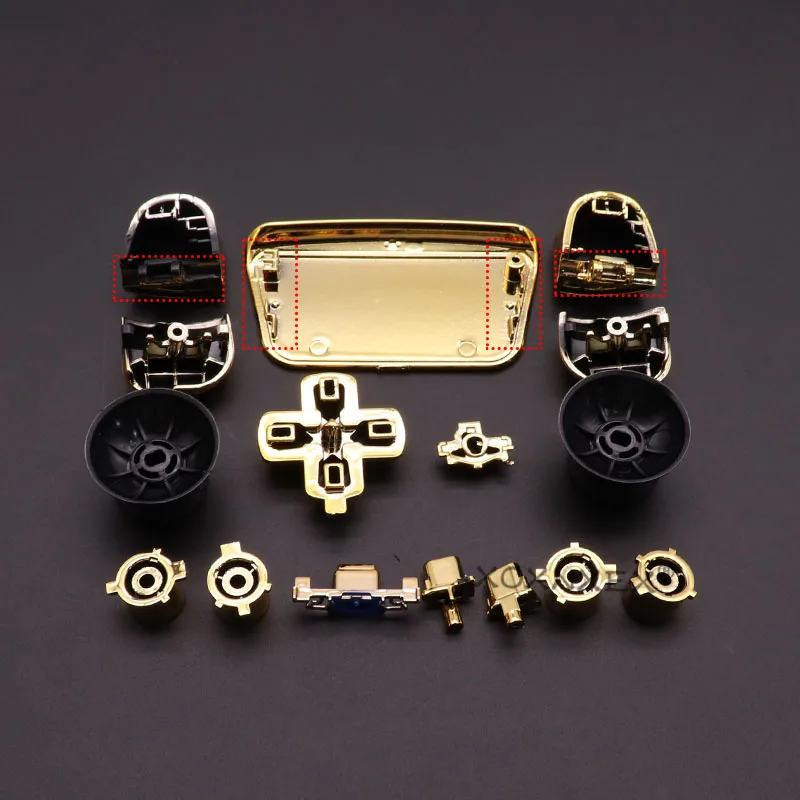 مجموعة كاملة من أزرار L1 R1 L2 R2 الزناد D-pad ل PS5 V2 2.0 تحكم الإبهام العصي غطاء عصا التحكم موصل المطاط