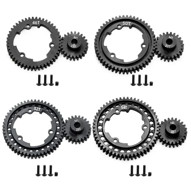 M1 Hardened Steel Motor Gear Set for Trxs X-Maxx/X0-1/Maxx/E-REVO 2.0 - 46T/50T/52T/54T Spur + 18T/20T/22T Pinion