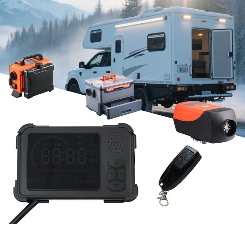 D8KE 12V 24V 1-5KW Vehicle Mounted Parking Heater Featuring LCD Display Remote Control for Trucks Campers