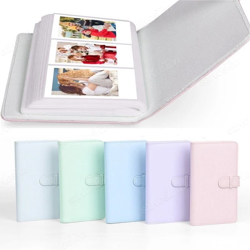 Fotoalbum, Filmkamera, 108 Taschen, 7,6 cm, Fotopapier, PU-Leder, Aufbewahrungshülle, Stempelsammlung, Buch für Fujifilm Instax Mini 12