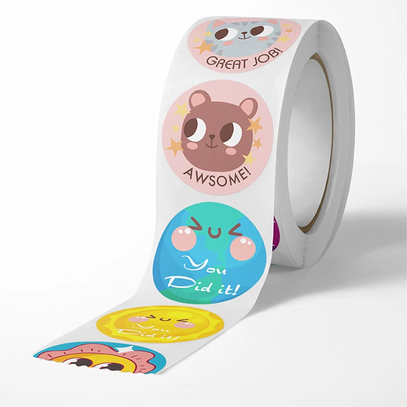 Autocollants de Récompense de Motivation pour Enfant, 500 Pièces, Adhésifs pour Enseignants d'École, Incitatifs pour Étudiants, Animaux Mignons, Attro, Papeterie