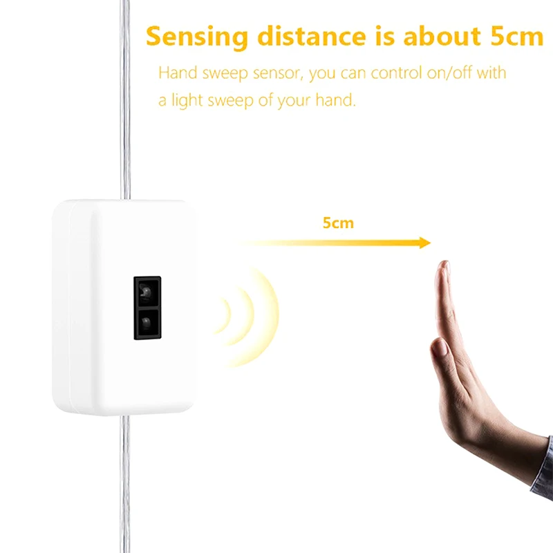 1Pc DC 5V Lamp USB Motion LED Backlight TV Kitchen LED Strip Hand Sweep Waving ON OFF Sensor Light Diode Light Double-sided Tape