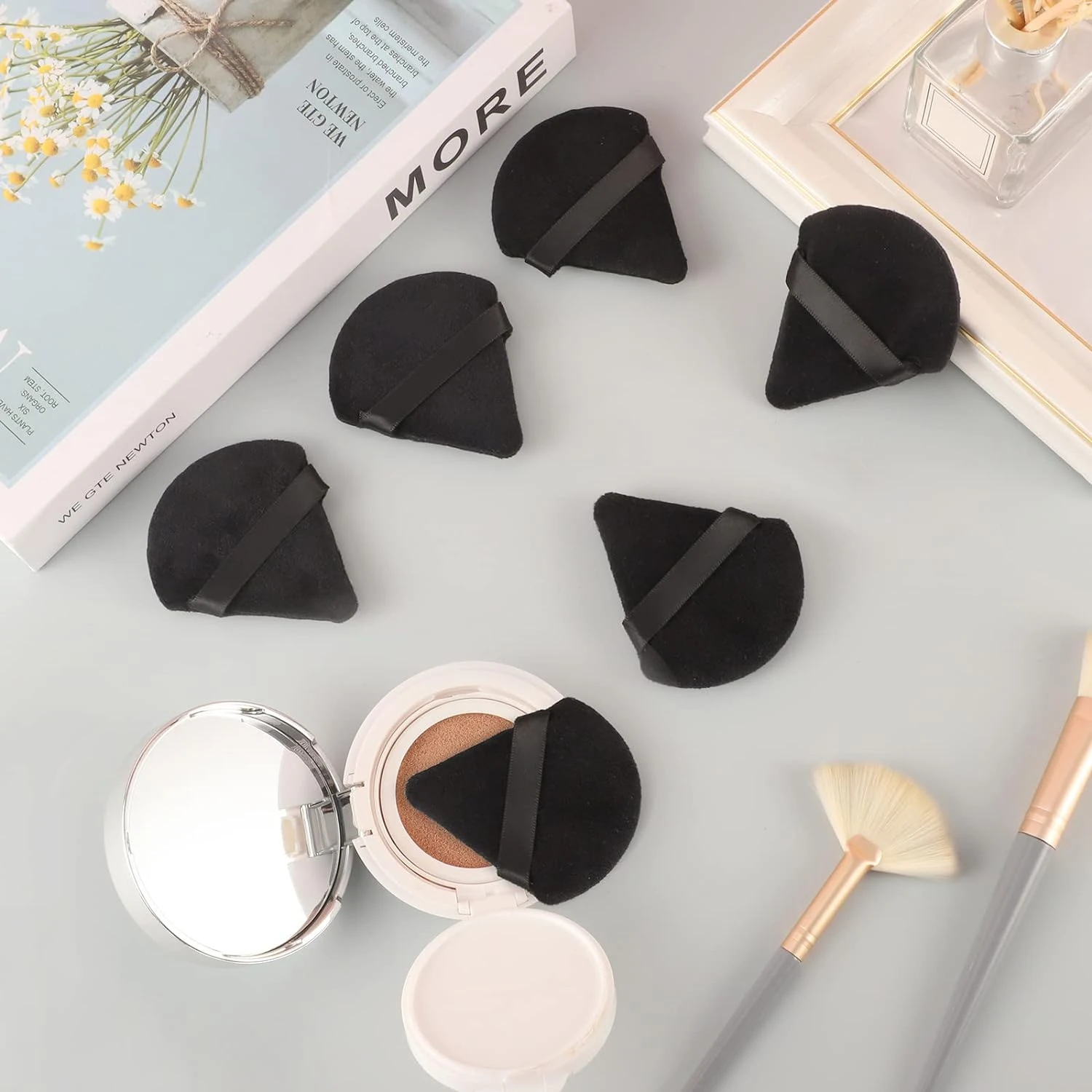 Enhance Your Beauty Routine with this Luxurious 9-Piece High-Quality Triangle Makeup Puff Set. Upgrade to Achieve Flawless Appli