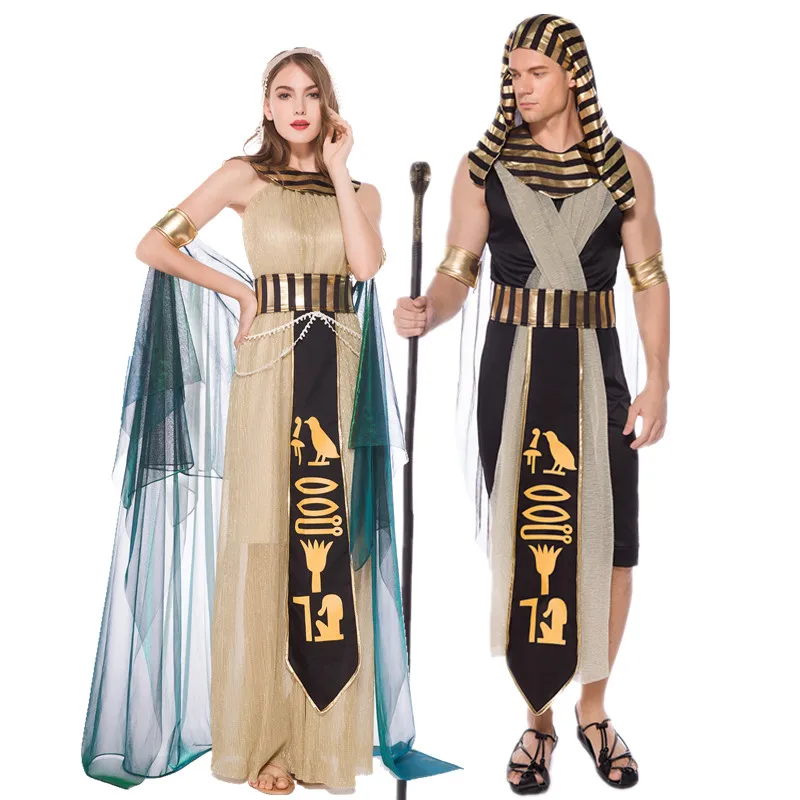 الكبار loween تأثيري فرعون الملكة أداء الملابس زوجين الأمير Princ ملابس المرحلة العرقية المرأة التقليدية C...