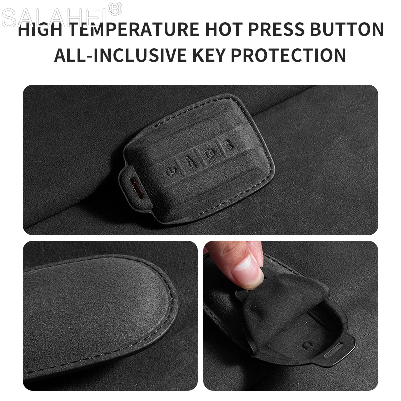 Suede Car Key Case Cover Protection Shell Holder For Great Wall GWM WEY TANK 300 500 Tank300 Tank500 Remote Keychain Accessories