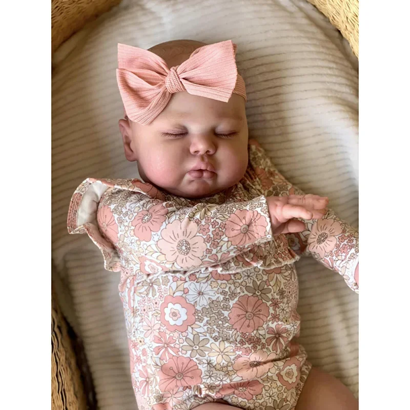 

60cm Reborn Toddler Baby Doll Pickle Sleeping Soft Cotton Body Lifelike Painted Hair Collectible Art Doll Muñecas Reborn Dolls