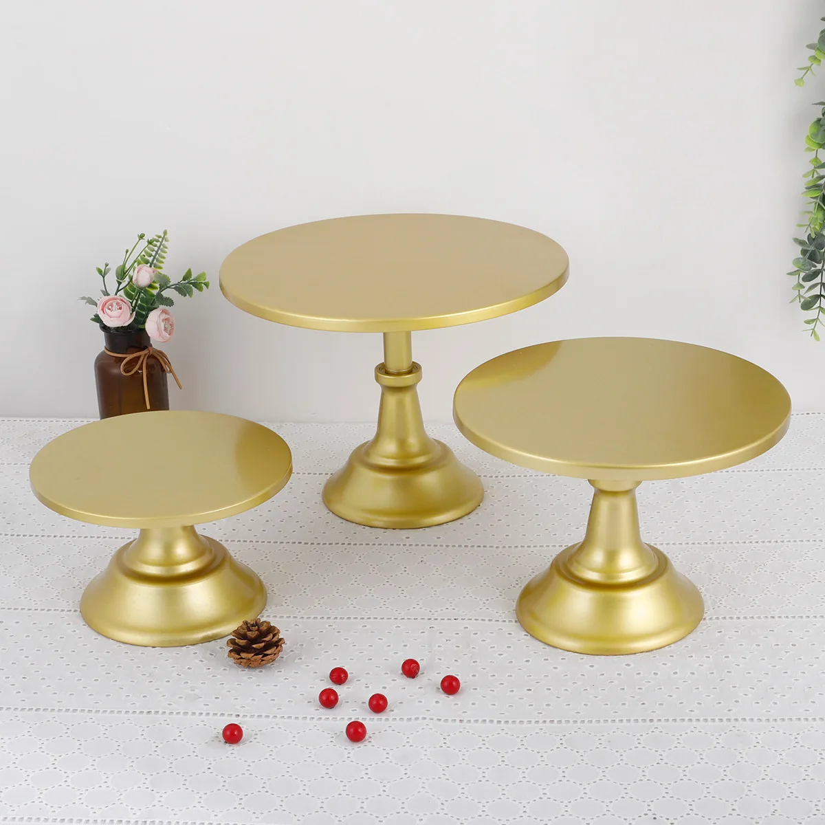 

Metal Cake Stand Flowers Vase Table Centerpieces Wedding Porps Christmas Decoration