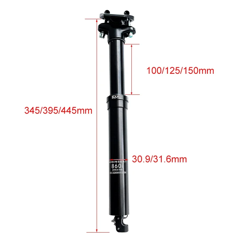 860i 30.9 31.6mm Hydroyl Seat Post Height Adjustable Seat Tube Dropper Internal Cable Remote with suspension