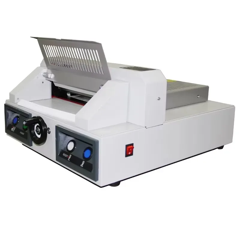 Electric Portable Desktop Paper Cutting Machine with 320x320mm Cutting Area Auto Clamp and Manual Trimmer/Cutter