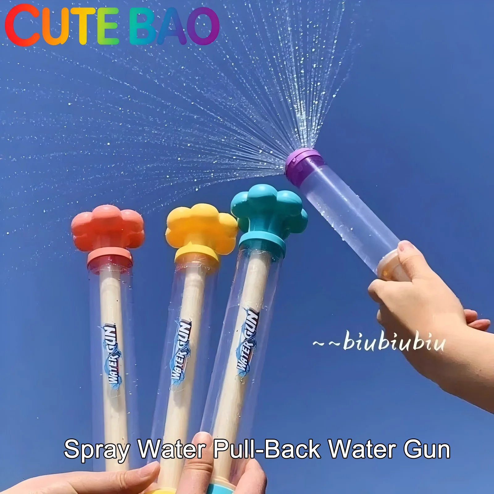 Spray Water Pull-Back Water Gun Outdoor Splash Games for Pool Lawn Activities Kids Summer Interactive Water Spray Pool Toys Gift