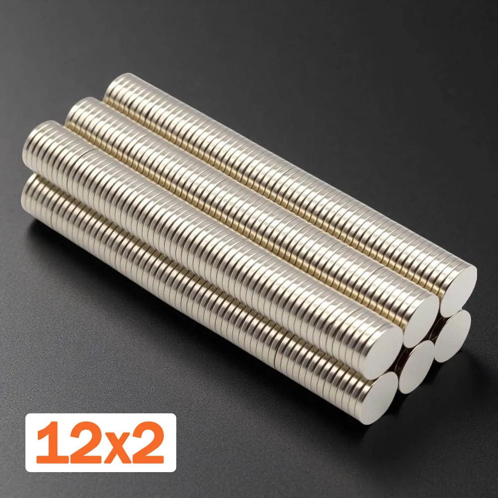 High Purity Magnetic Raw Material Neodymium Magnet Disc 12x2mm Extra Strong Durable for Office Organizer Model Building
