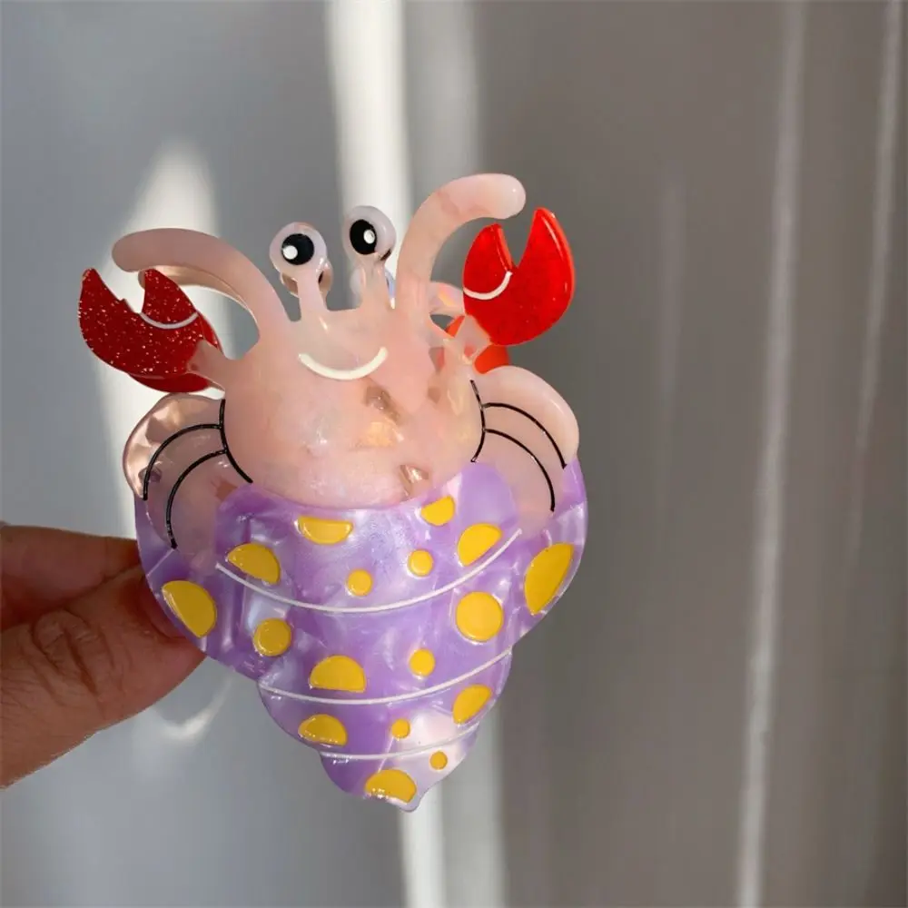 

Fashion Cartoon Crab Hair Claw Headdress Korean Style Animals Hair Claw Hair Accessories Acetic Acid Creative Crab Clip Daily