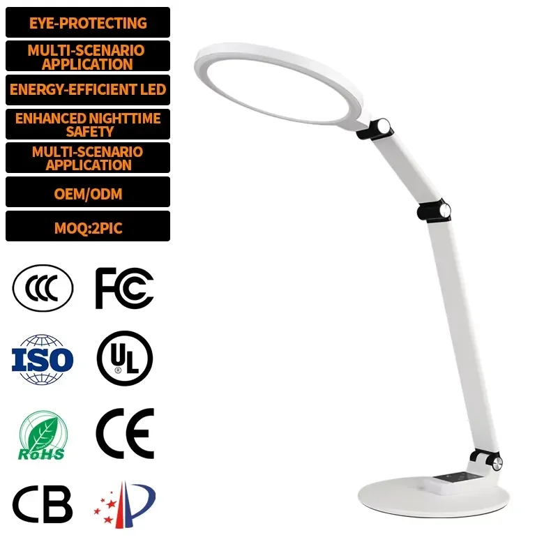EGH Modern Folding Flexible Healthy Eye Protection LED Full Spectrum Desk Lamp, Suitable for Office Reading and Writing