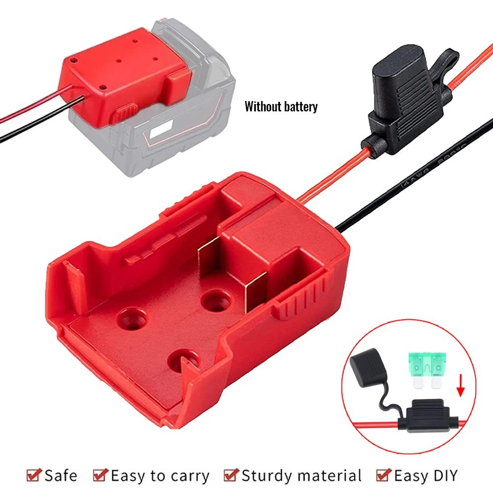 For Milwaukee 18V Li-ion Battery Adapters Dock Power DIY Battery Converter Connector 12AWG Home Power Tools Parts Replacement