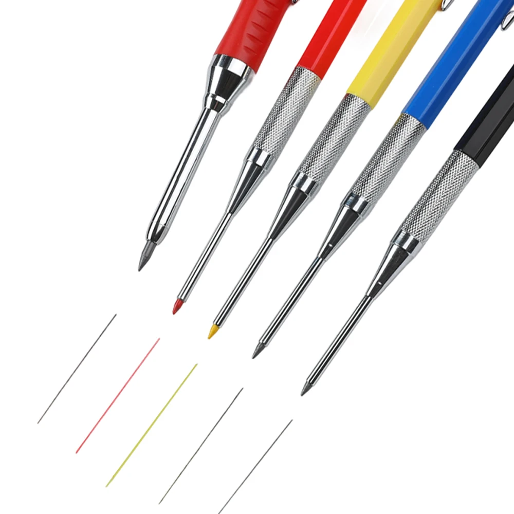 2,0 mm Metall-Holzbearbeitungs-Druckbleistift, 2B-Minenkern für tiefes Loch, automatischer Bleistift, Anreißen, Markieren, Bau, Job-Tool – Detail 3