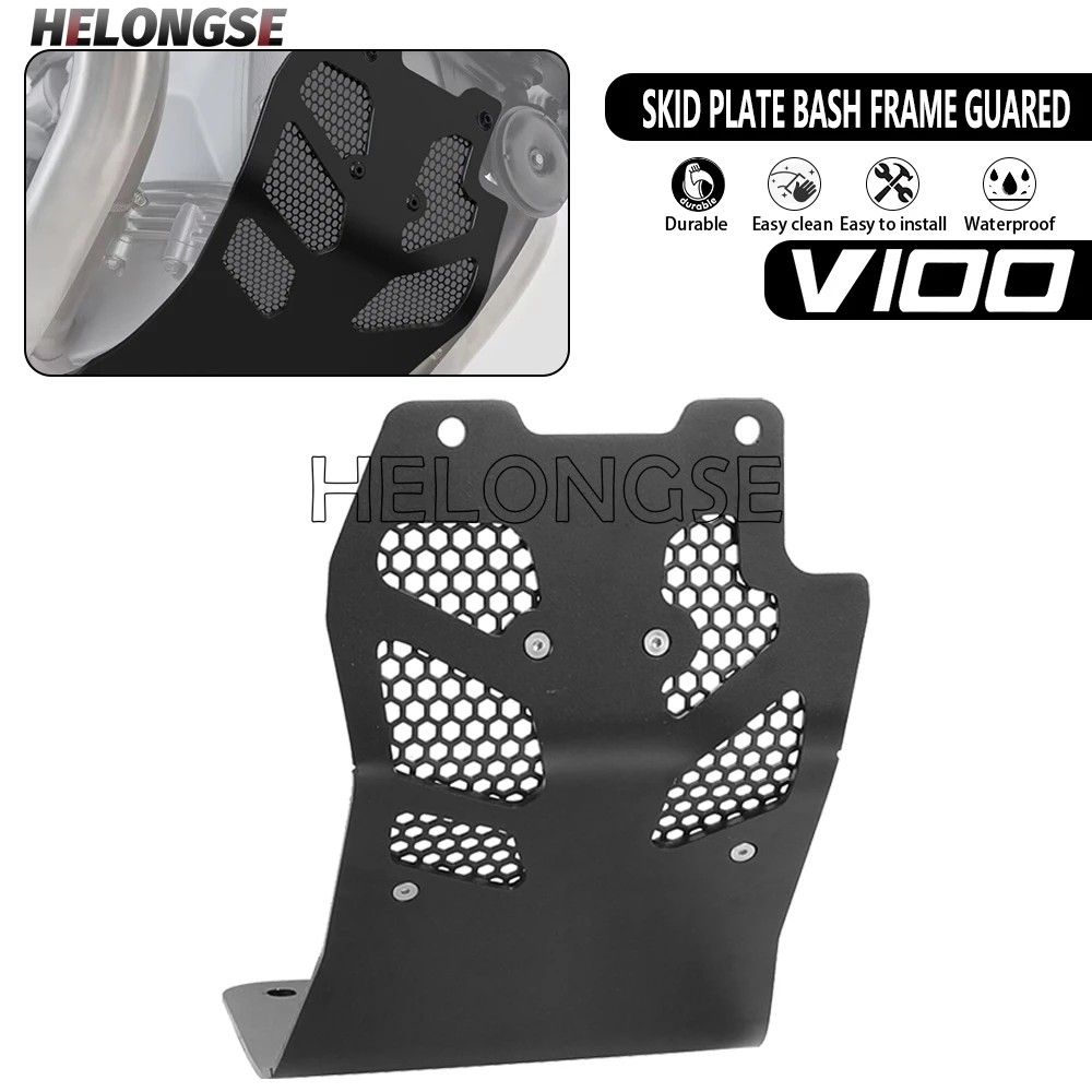 HELONGSE For Moto Guzzi V100 Mandello V100S 2022-2025 2026 2024 Motorcycle Accessories Skid Plate Engine Guard Chassis Cover
