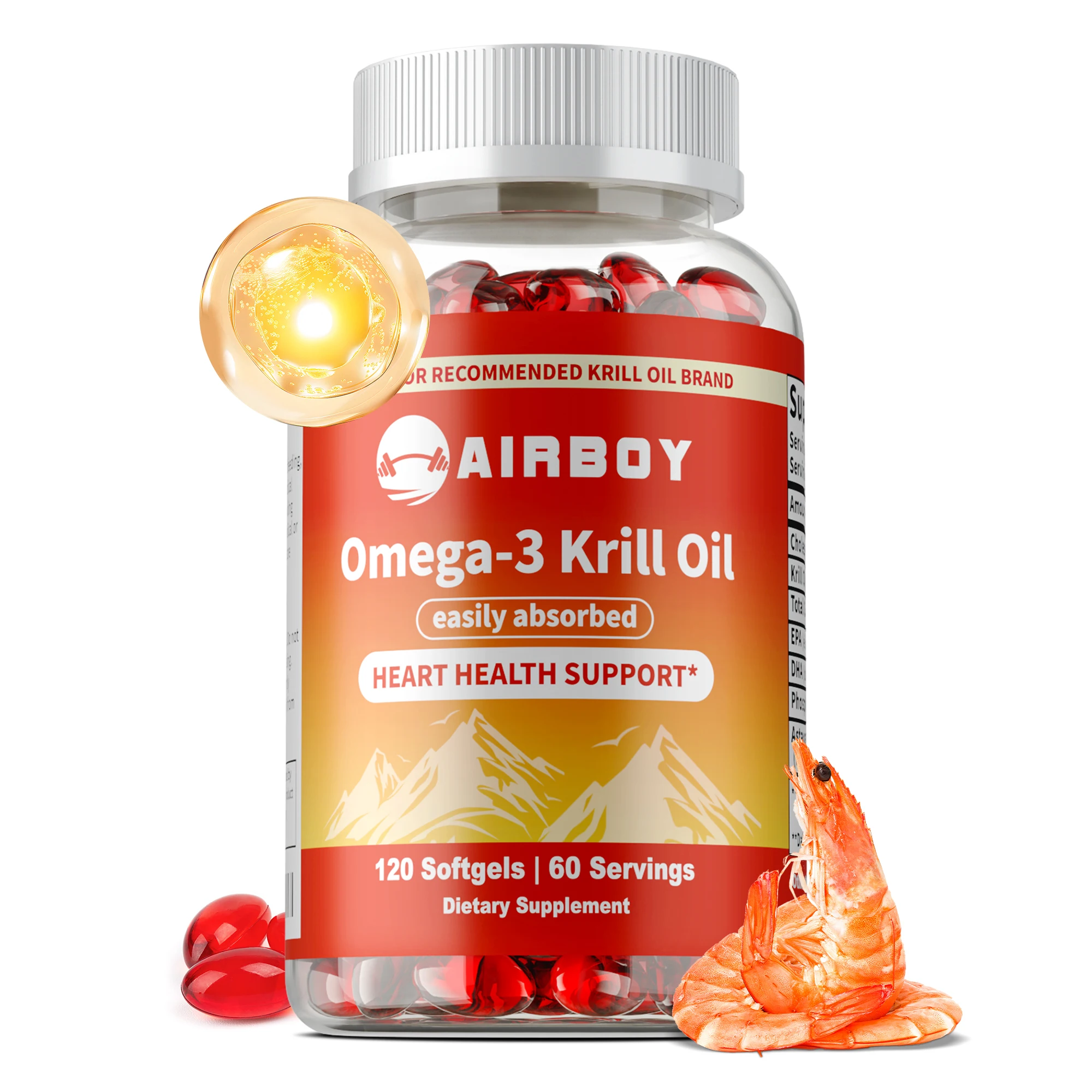 

Omega-3 Krill Oil - Contains EPA, DHA, Astaxanthin, Support Brain Function, Promotes Heart, Skin and Cardiovascular Health