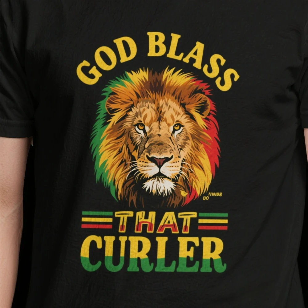 Who Jah Bless No Man Curse Rastafari lion T-Shirt 100% cotton collar round summer casual short-sleeved men's T-shirt size S-3XL