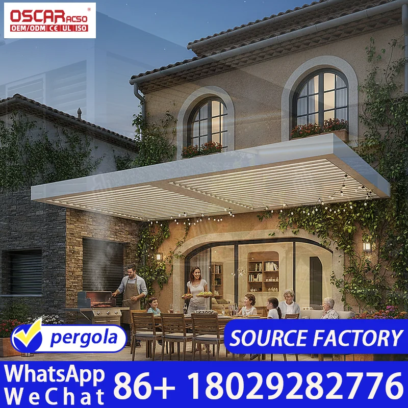 Motorized Louvre Screen Outdoor Waterproof Aluminium Pergola for Garden Balcony Patio pergola