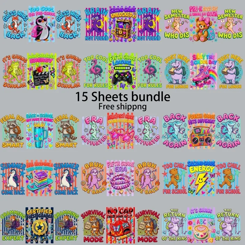 15pcs Freeship Summer Fruit Vibe 16oz UV DTF Sticker Waterproof DIY Decals 3D transfer uvdtf tumbler sticker uv dtf cup wrap
