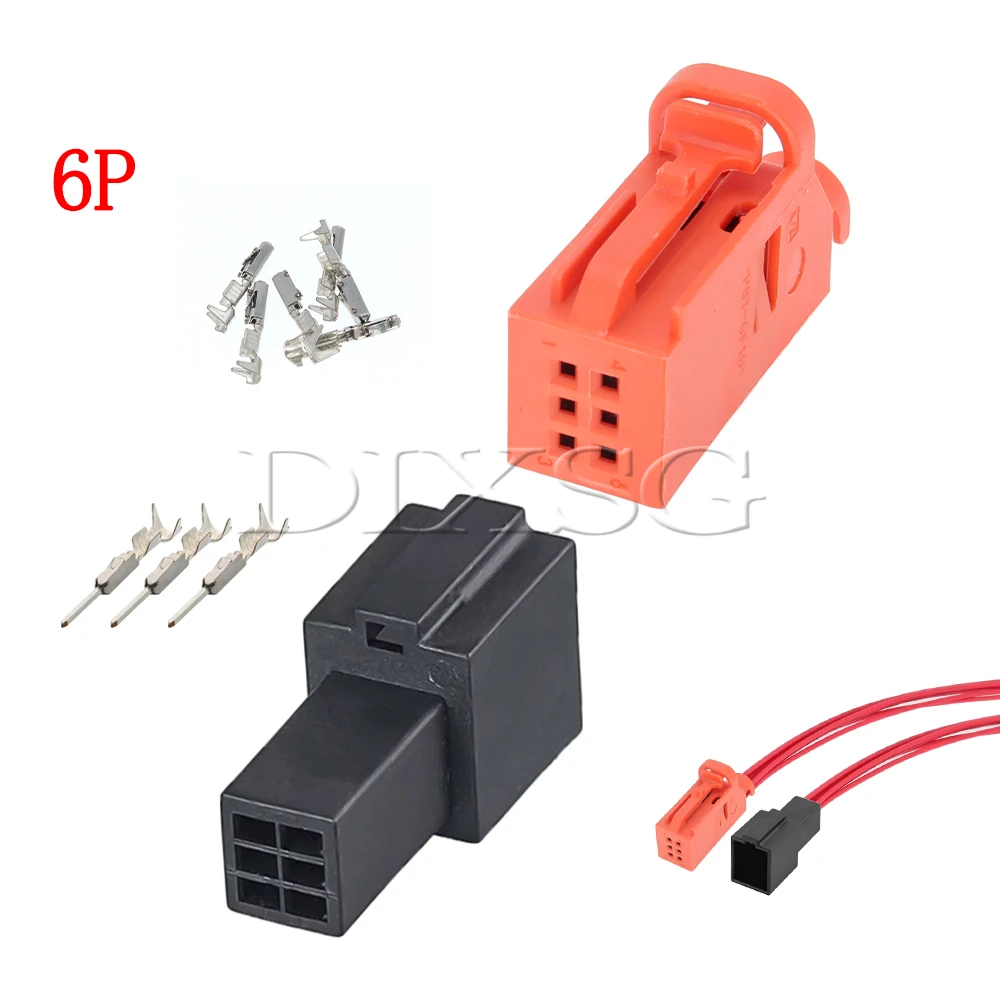 1 Set 6 Pin 4D0971636B 1534121-3 0-1534121-3 Car Tire Pressure Alarm Plug Automotive Plastic Housing Wire Connector