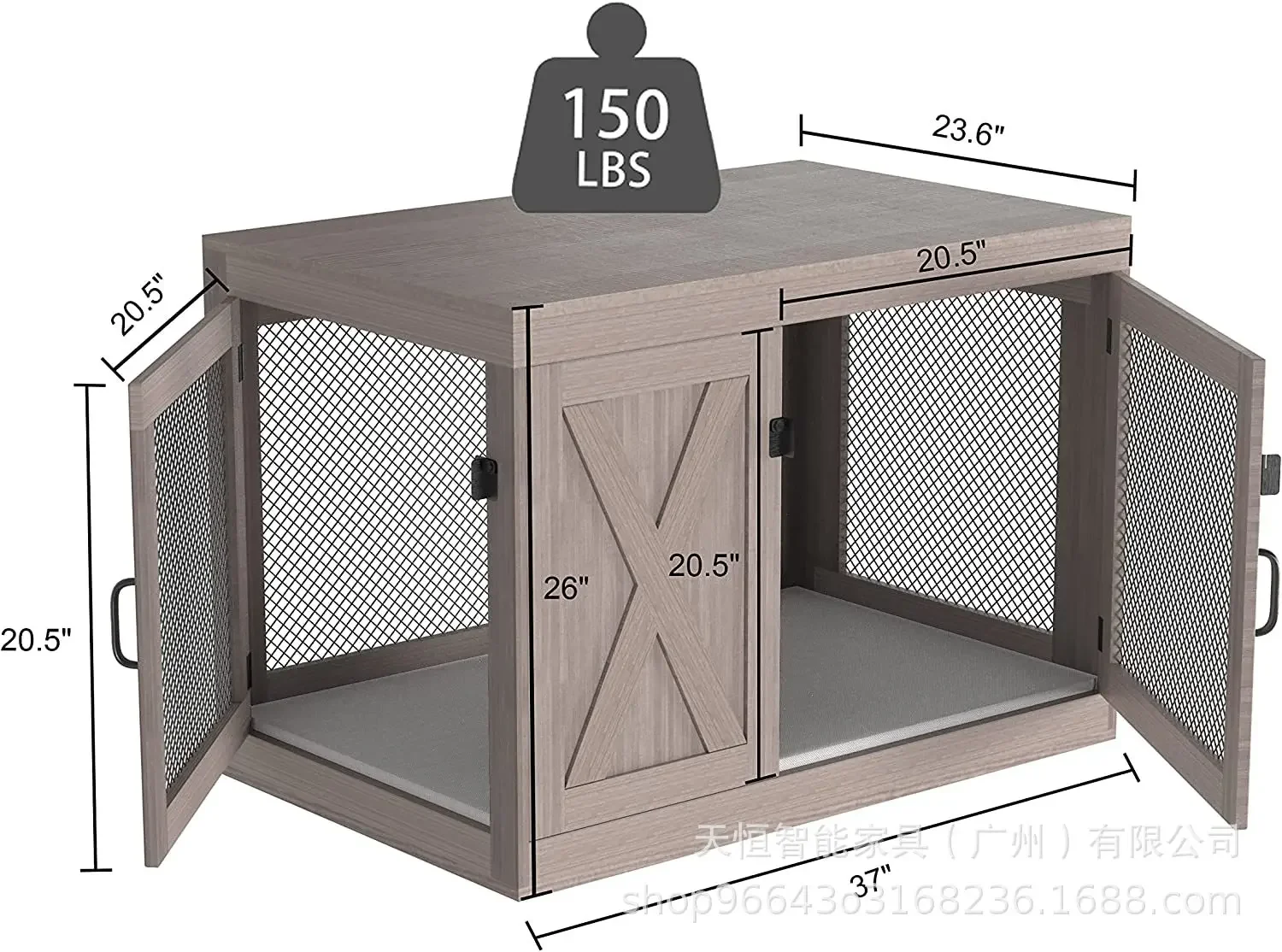 Dog cage furniture Wooden  side coffee table Indoor  dog house for small, medium and large pet cages can be cus