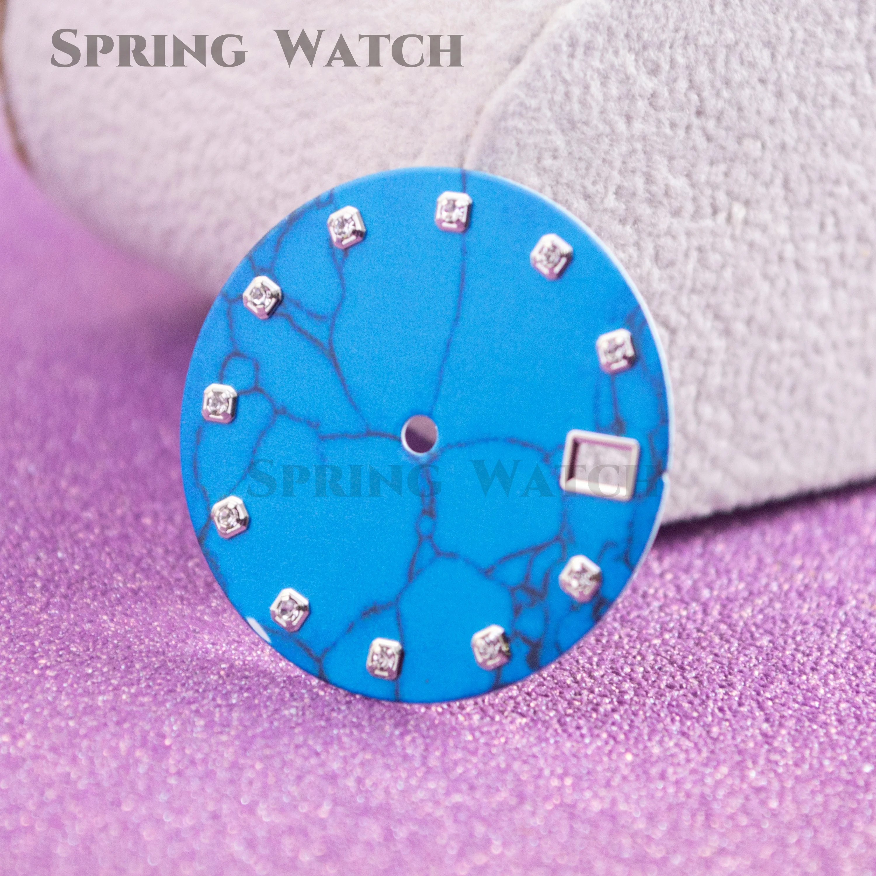 

Blue Watch Dial Diamonds Watch Dial Watch Faces NH35 Watch Dial for NH35 NH36 Movement Mod NH35 Dial 28.5MM Watch Dial