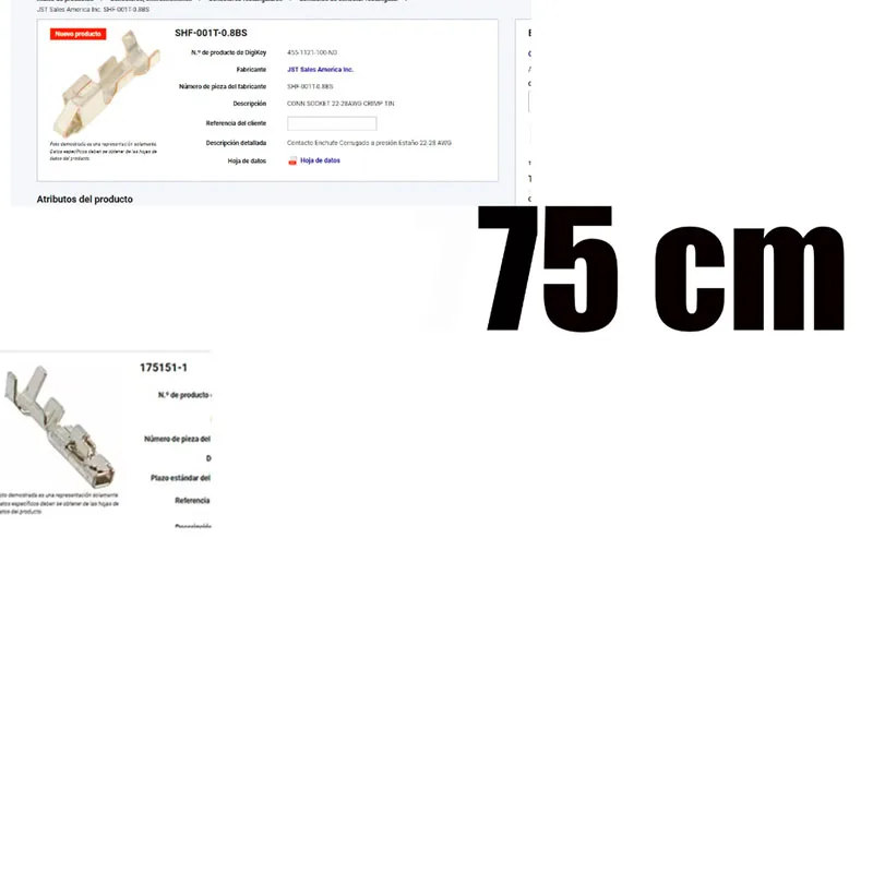 75CM SM2.54 20AWG Male Female faston 4.8 mm Female connector SHF-001T-0.8BS terminal auto wiring harness
