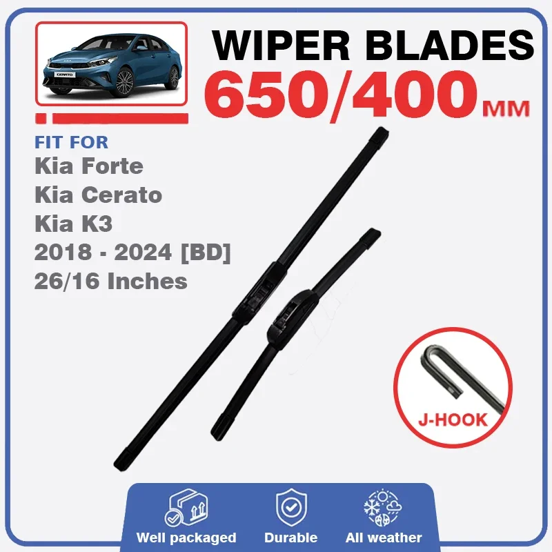 

For Kia Forte Cerato K3 2018 - 2024 BD Front Wiper Blades Windscreen Window Cleaning Windshield Brushes Sedan Hatch Accessories