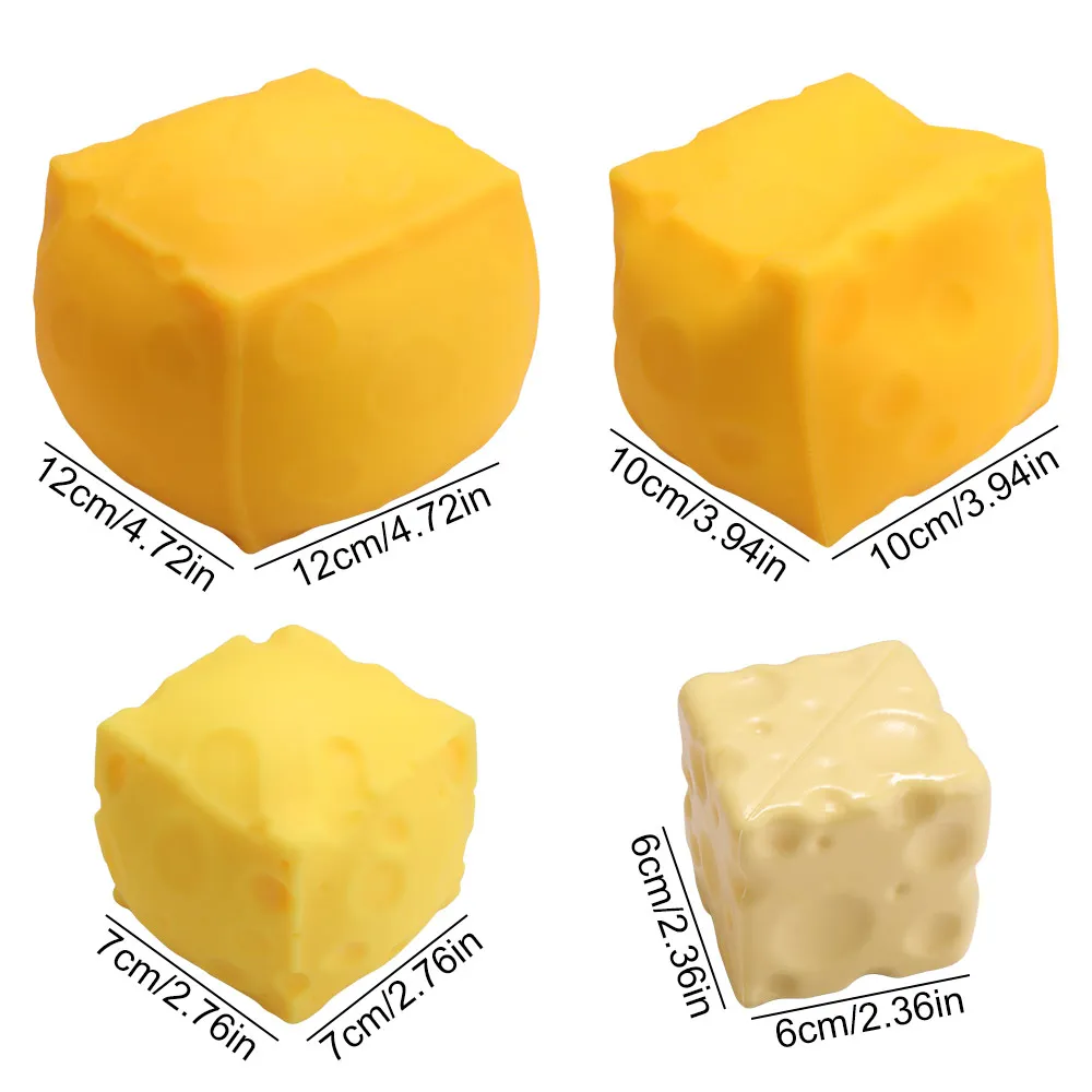 Extra Large Size Cheese Squeeze Slow Rebound Realistic Cheese Cheese Stress Ball Ornament Comfortable Shapeable Squeeze Ball