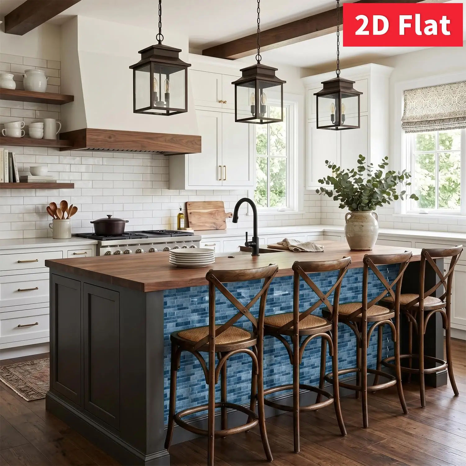 Deep Blue Subway Peel and Stick Tile 12×12 Inch Thick Foam Wall Sticker Stain Resistant Kitchen Backsplash