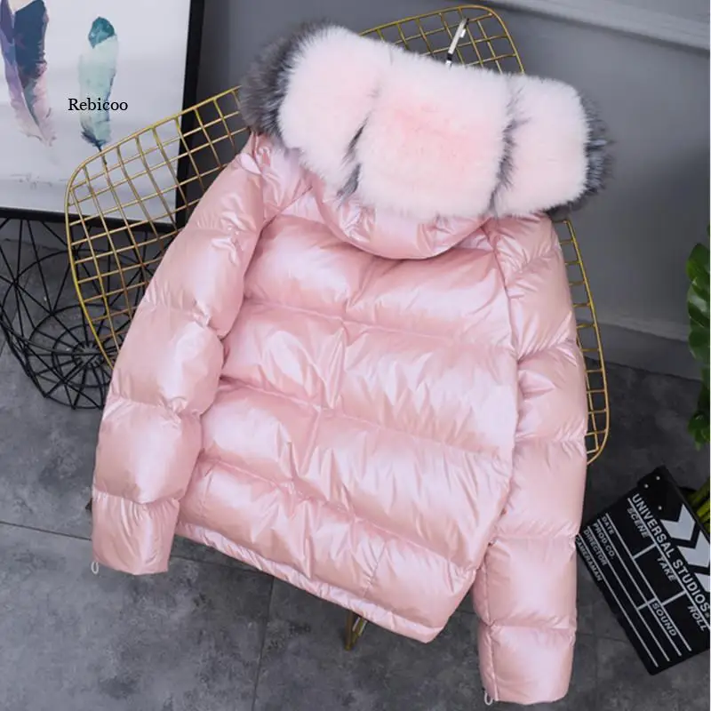 Brand Winter Women Fox big fur collar Jacket Korea Down cotton Loose Thick Short Outerwear Parkas Female Hooded Coats