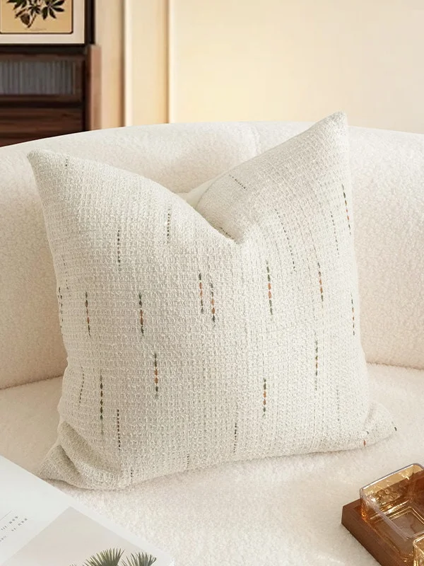 

Cream Color Sample Room Living Room Sofa Pillow Cover Backrest Cushion Cover without Core Modern Simple Style Home Use