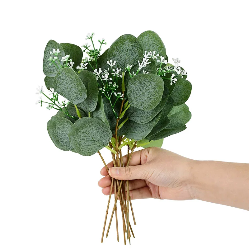 5pcs/lot Artificial Eucalyptus Leaves Stems Eucalipto Branches Artificial Flower for Floral Bouquets Home Wedding Party Decor